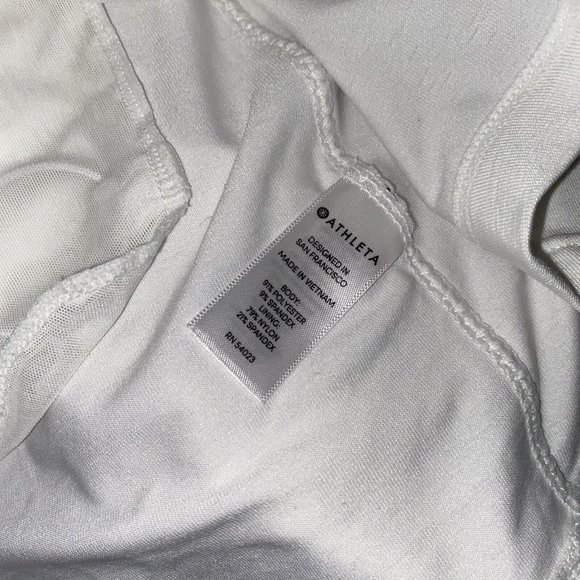 Athleta Womens Shirt Sz S White 1/4 Zip Neck Top Ruched Athletic Long Sleeve - Picture 9 of 9